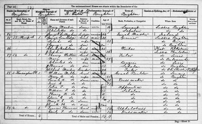 Page from 1861 census
