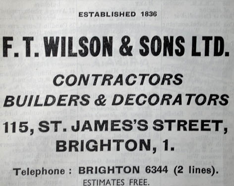 Advert from 20th century Brighton Directory. Image courtesy of the Royal Pavilion, Libraries and Museums, Brighton and Hove