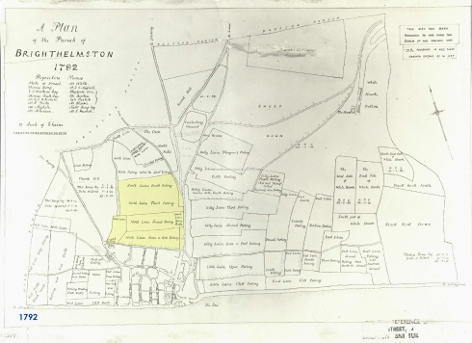 Late 18th Century Map Showing the then undeveloped North Laine